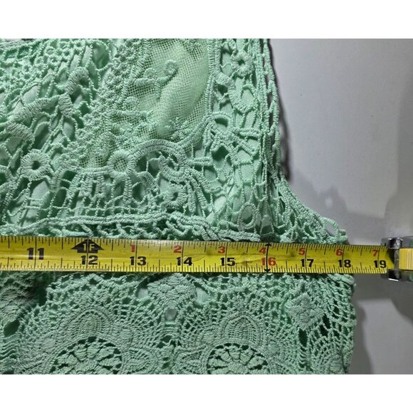 Dressbarn Green Crochet Tank Top 1X Womens cottagecore summer spring - Picture 7 of 8